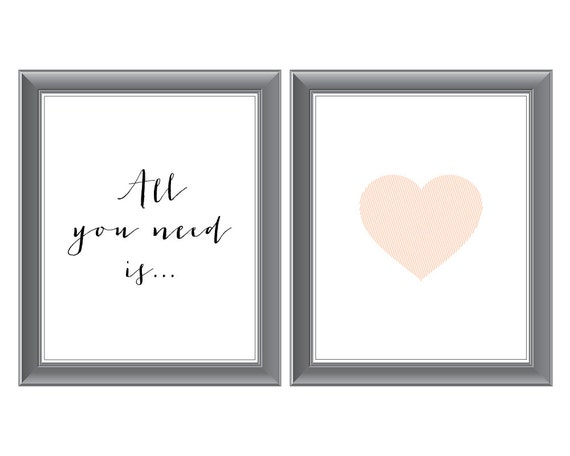 Printable Art - All you need is Love. Quote. Instant Download Il_570xn