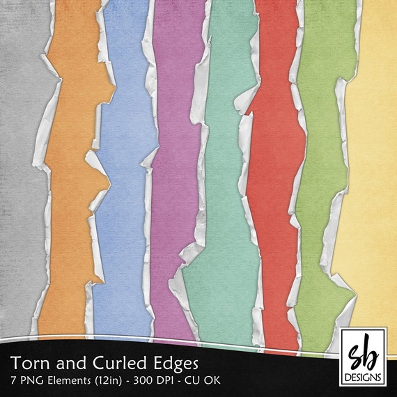 Digital Ripped Edge Ripped Paper Clip Art by SBdigitalDesigns