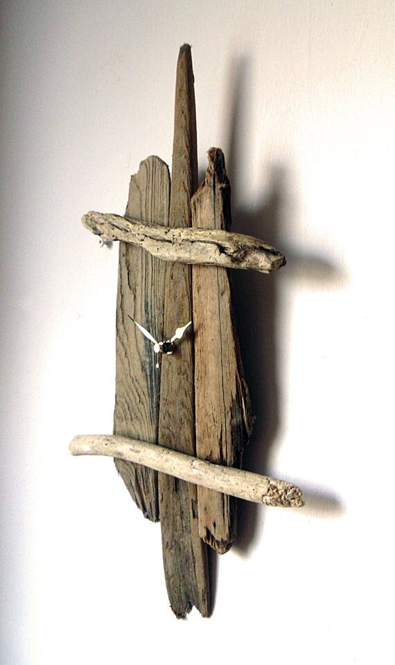 Driftwood Clock Wall Beach Clock Recycled Wood Natural