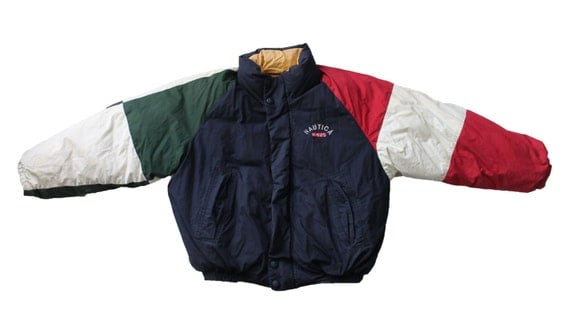 90's Nautica Color Block Reversible Puffy Jacket 90's