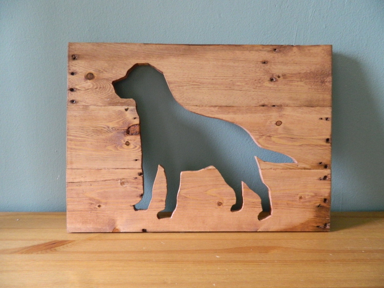 Reclaimed Wood Dog Art Wall Hanging Labrador Cutout