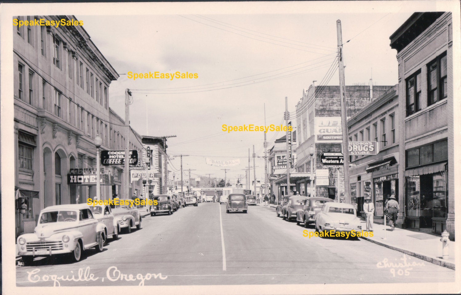 Instant Download Downtown Coquille Oregon c1950s Vintage