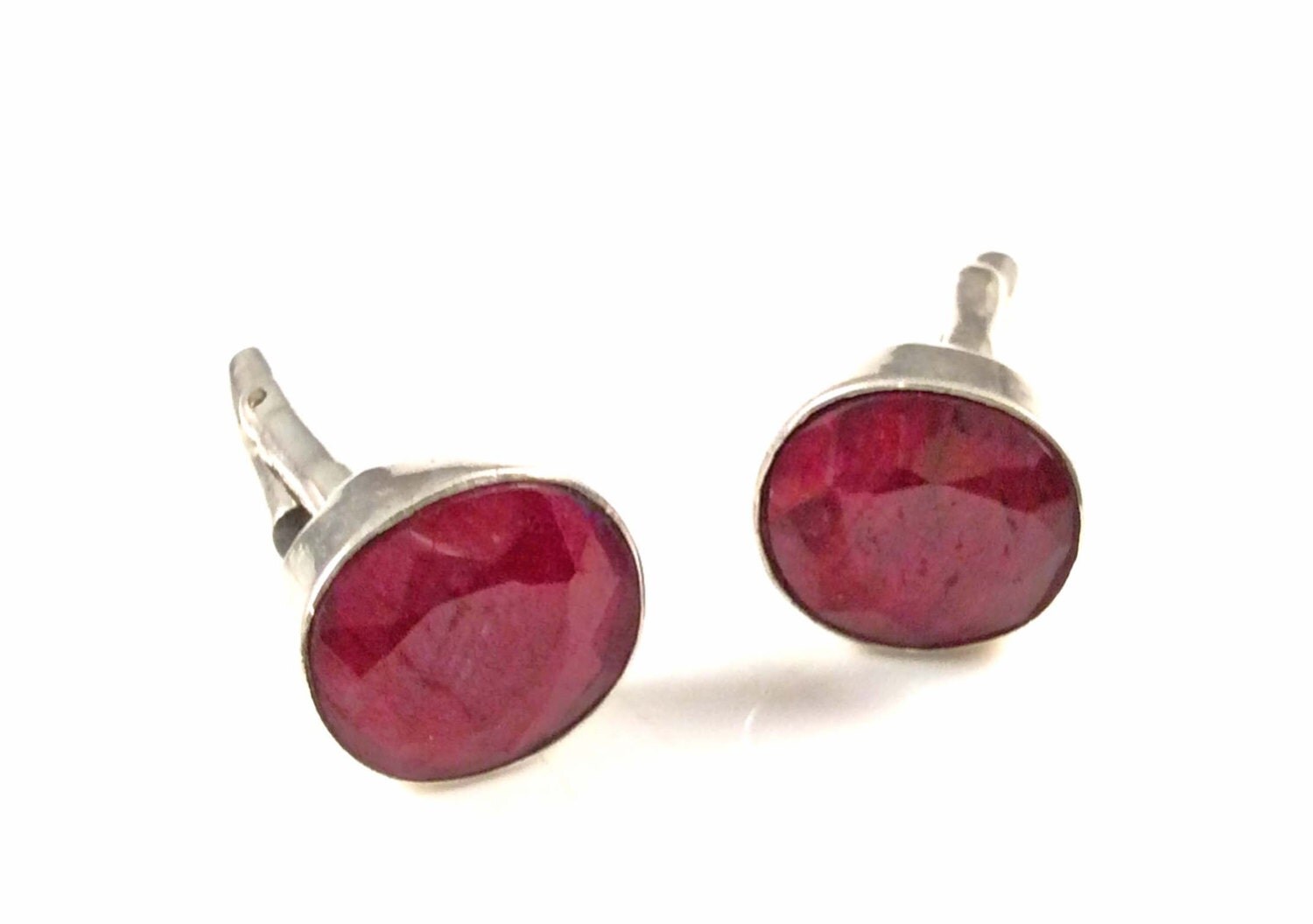 GENUINE & NATURAL RUBY Cufflinks 30ct Sterling silver