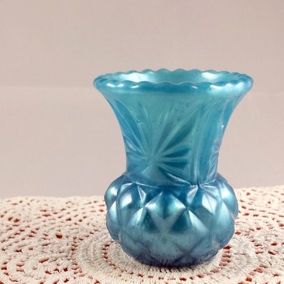 Items similar to Vintage inspired resin bud vase. Sky blue small