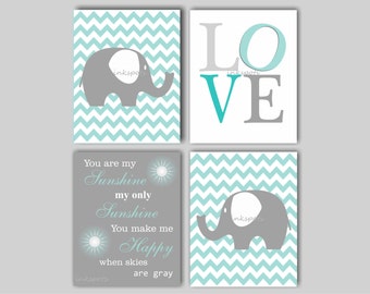 Elephant Nursery Bedding Decor Chevron Elephant Nursery You Are My Sunshine Print First We Had Each Other Dream Big Print Collection EH5802