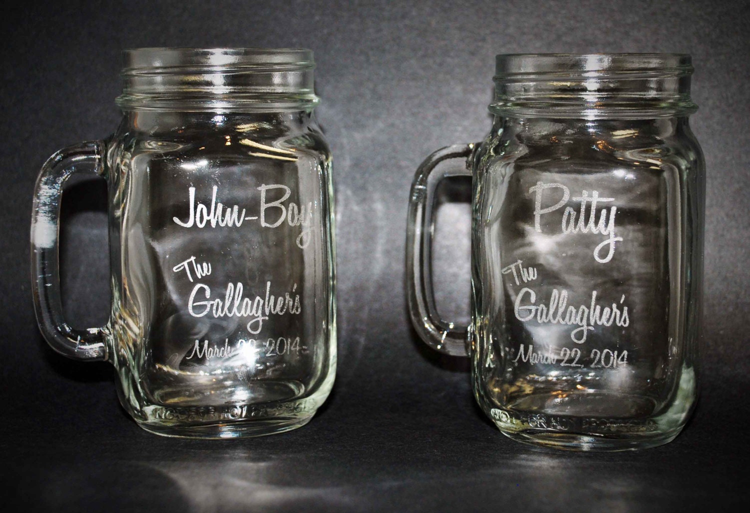 1 Mason Jar Mugs Personalized Wedding Favors by MemoriesMadeCustom
