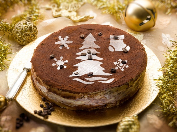 Torta di Natale decorazione idee Round stencil per