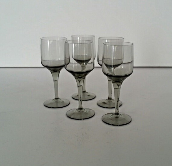 5 ORREFORS CRYSTAL Vintage Cordial Glasses by HingeModernVintage