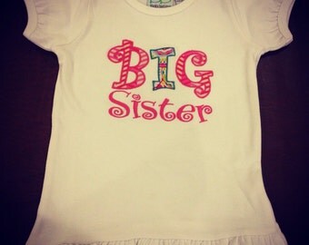 big sister applique shirt