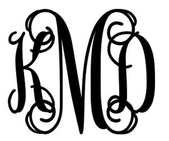 Vine Bold Font Monogram Decal