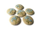 Forget-me-not, 25mm badge with dried flower