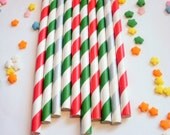50 Christmas Holiday Paper Straws - With Free Printable DIY Flags Il_170x135