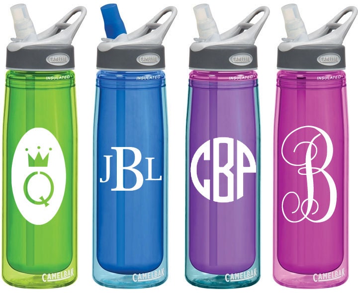 Monogram Decals for Personalized Water Bottles or Tumblers 2x3
