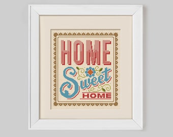 Items similar to Pink Ombre Home Sweet Home Cross Stitch Kit on Etsy Items similar to Pink Ombre Home Sweet Home Cross Stitch Kit on Etsy