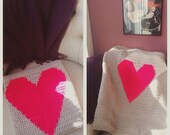 Crochet Pattern Heart Blanket PDF Instant Download