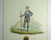 SIR SAMUEL MEYRICK Engraving "Duke of York" from “A Critical Inquiry into Ancient Armour ..." 1842, Plate 51