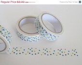 ON SALE Blue green and purple on White polka Dots Washi Tape - 11 Yards / 10 Meters #S64 Il_170x135