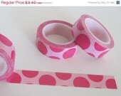 ON SALE Jumbo Hot Pink polka dot on white / clear Washi Tape - 11 Yards / 10 Meters #S56 Il_170x135