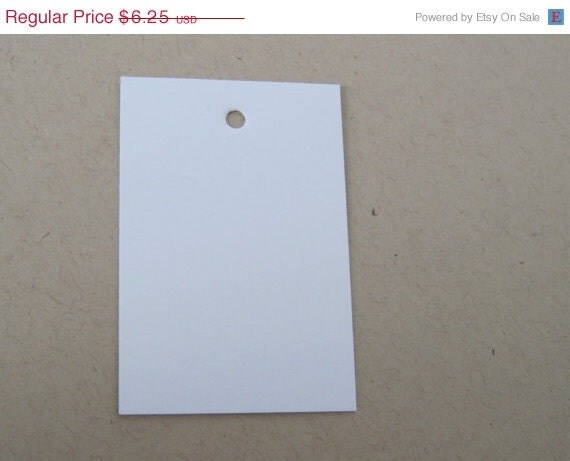ON SALE - 50 White Cardstock Tags 1 5/8 x 2 7/8 - t158 Il_570xn