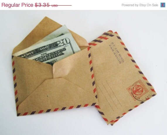 ON SALE Set of 10 Vintage Mini Airmail Envelopes Il_570xn
