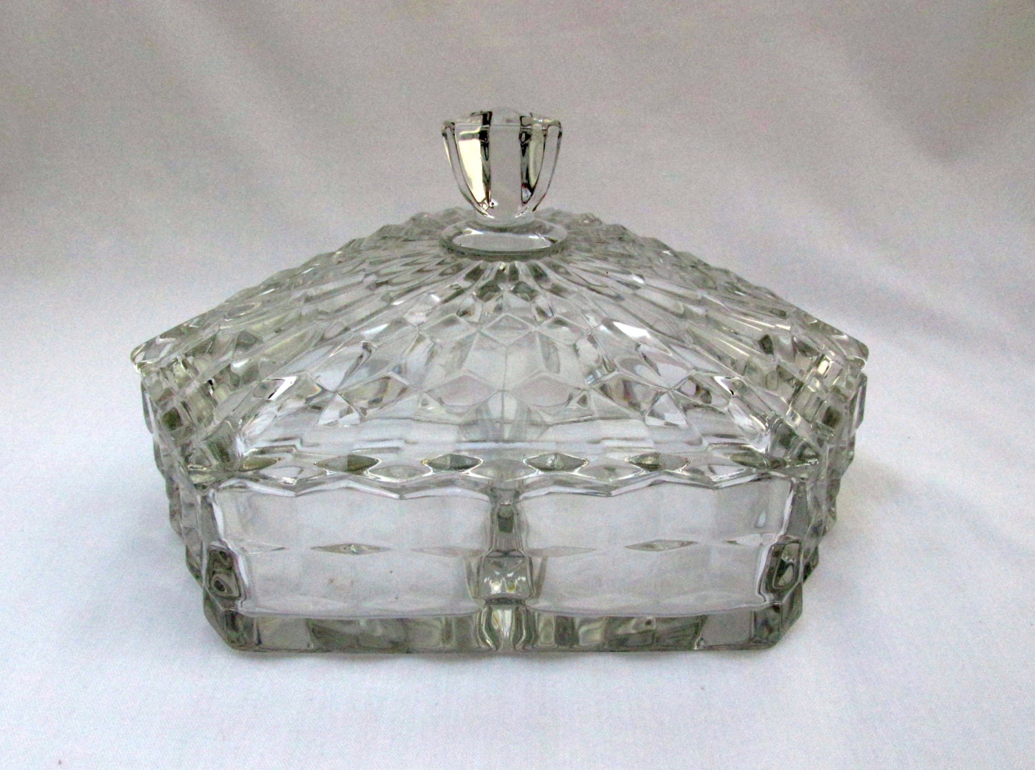 Fostoria American Divided Candy Dish with Lid