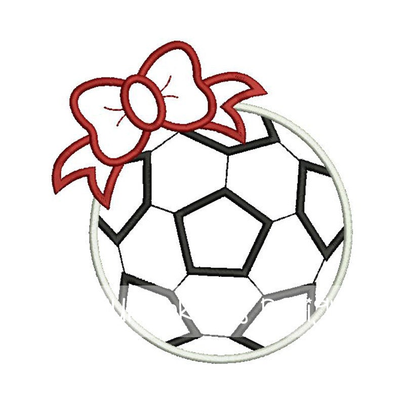 Soccer Ball Bow Applique
