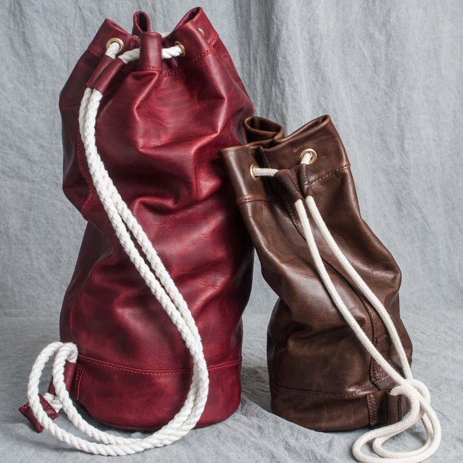 Handmade leather Duffel / Kit / Sailor bag