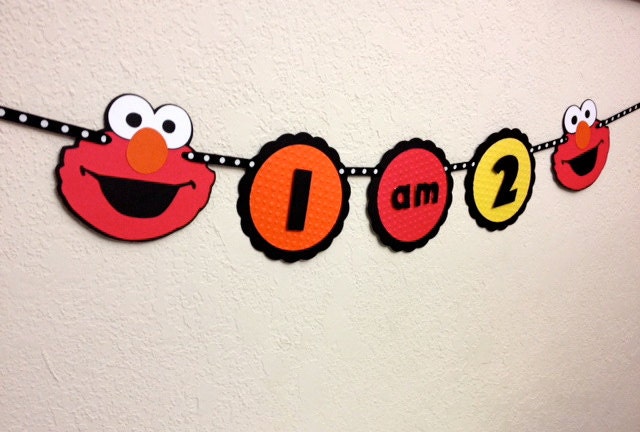 Elmo Birthday Banner Elmo Highchair Banner Elmo Birthday
