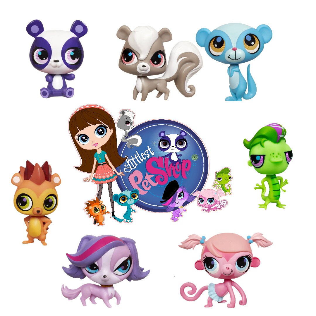 Littlest Pet Shop set of 7 Removable Wall Decal Stickers with