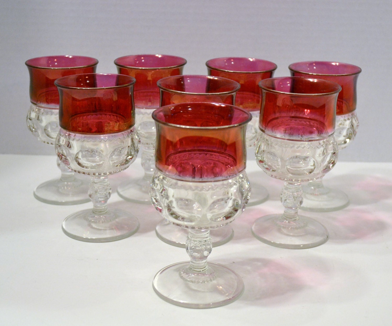 Vintage Tiffin Kings Crown Thumbprint Ruby Red by PanchosPorch