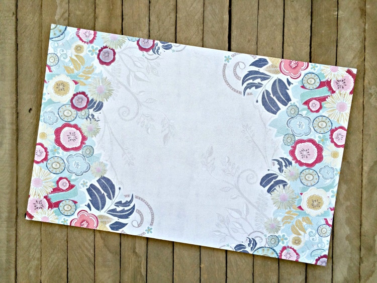 Floral Paper Placemats with Navy and Brick by OutsidetheBoxPapers