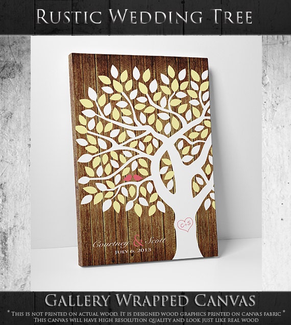 Wedding Gift - Wedding Guest Book Alternative - Guest Book Tree 55-150 Signatures - 16x20 Inches by WeddingTreePrints