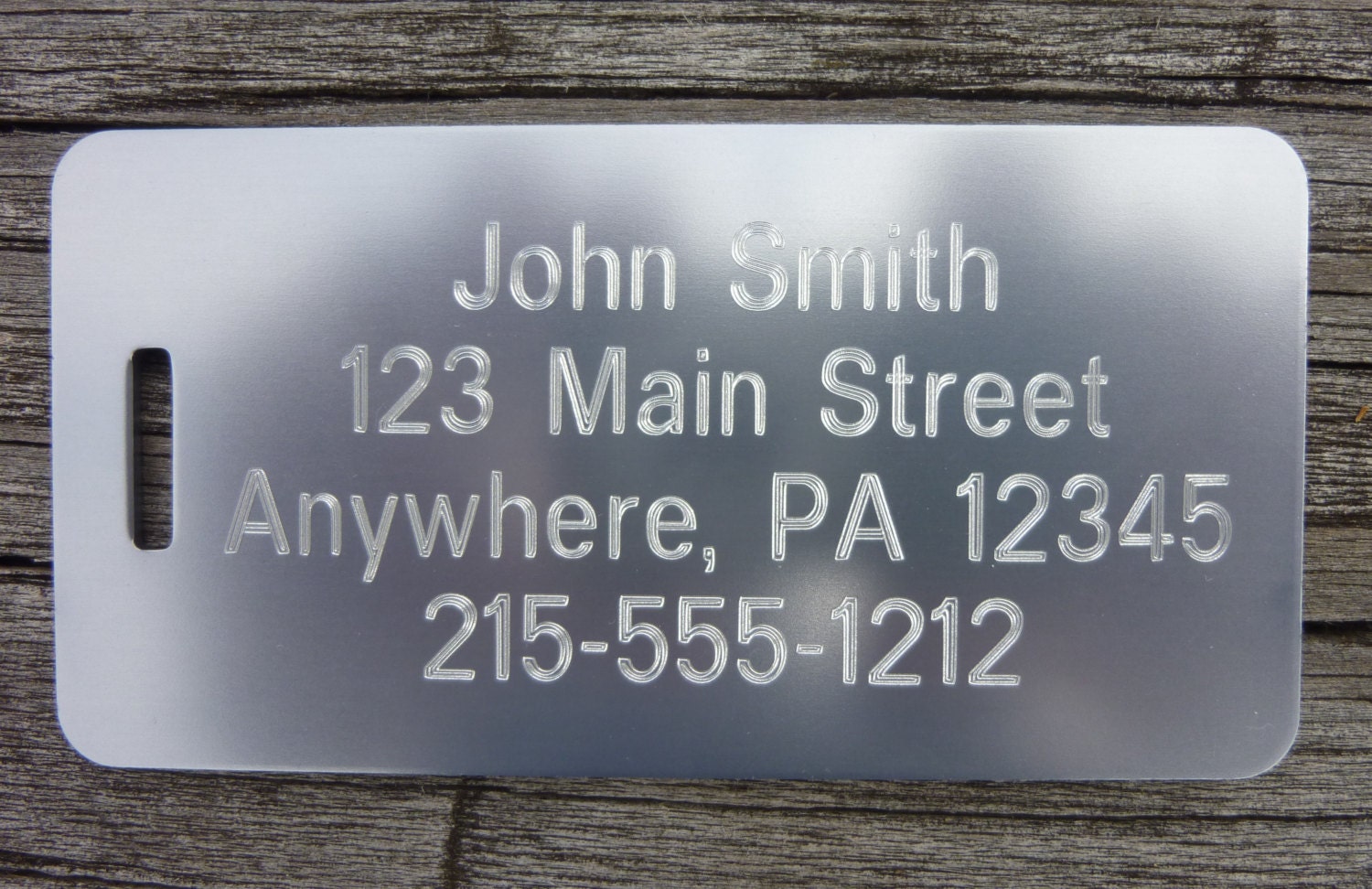 Large Custom Engraved Metal Luggage Tag with by ExitZeroEngraving