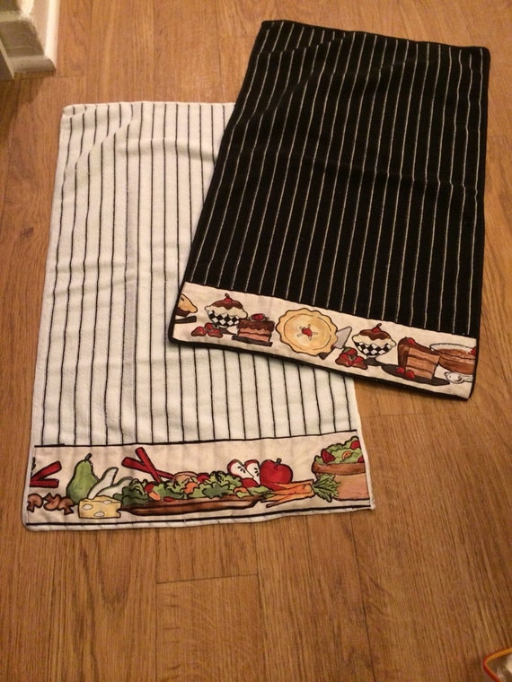 CLEARANCE Black & White Kitchen Towels Kitchen by BagsByBetty54