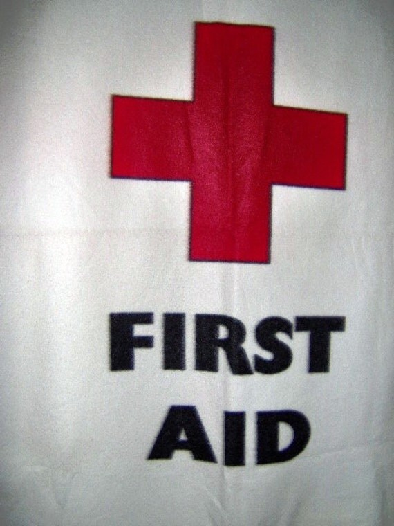 SALE First Aid Red Cross Fleece Throw Blanket