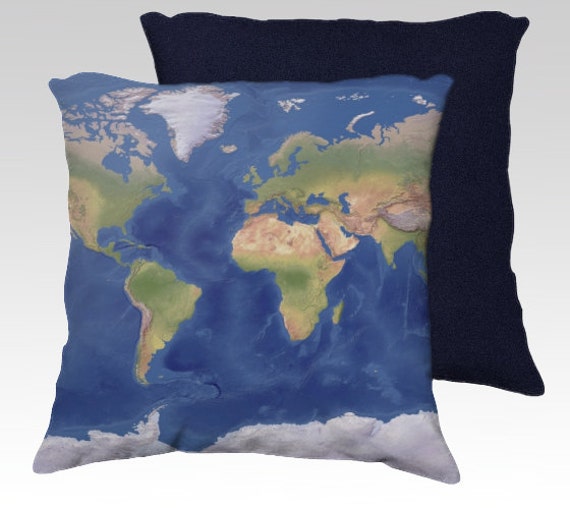 Items similar to Topographic Map Velveteen Pillow Cover - Blue, lapis ...