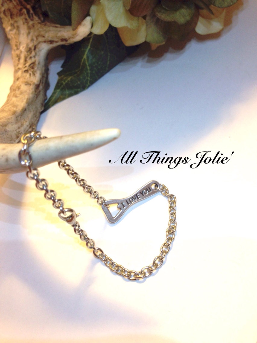 Dad Mens Tool Bracelet Bottle Opener Mens Silver Chain