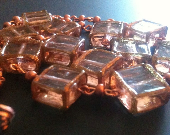 clearance! copper and glass necklace