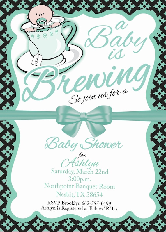 Tea Party Baby Shower Invitation With Return by MacysandBaileys