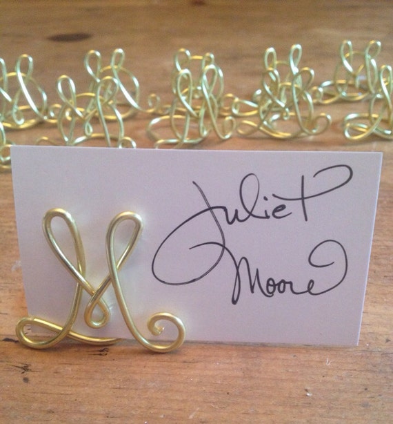 Monogram place card holder wedding table escort card holder