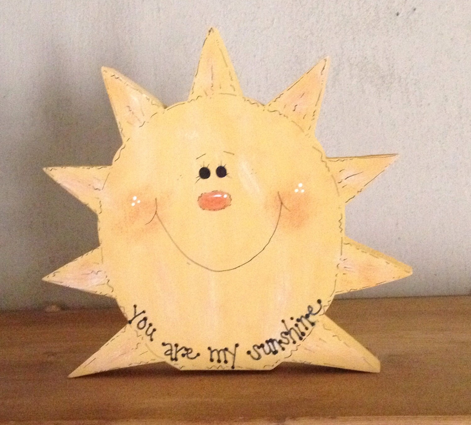 Wooden Summer Sun decor with You are my Sunshine by craftcoop