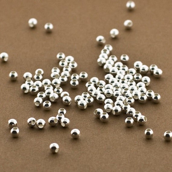 Sterling Silver Beads 3mm Silver Beads 50 PCS Round