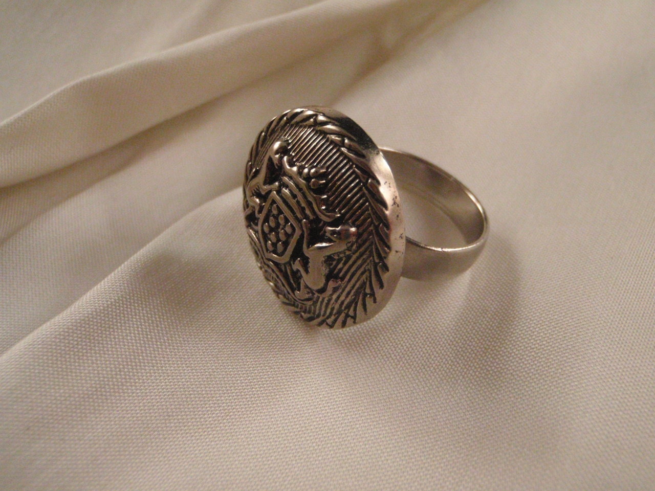 Handmade Vintage Family Crest Ring with by ButtonsAndGiftsLady