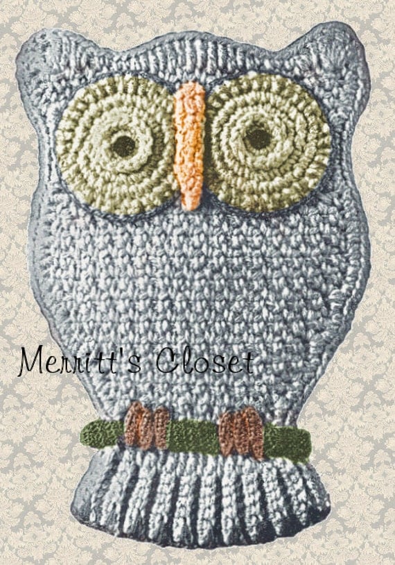 FAvorite Owl Potholder Vintage Crochet Pattern INSTANT