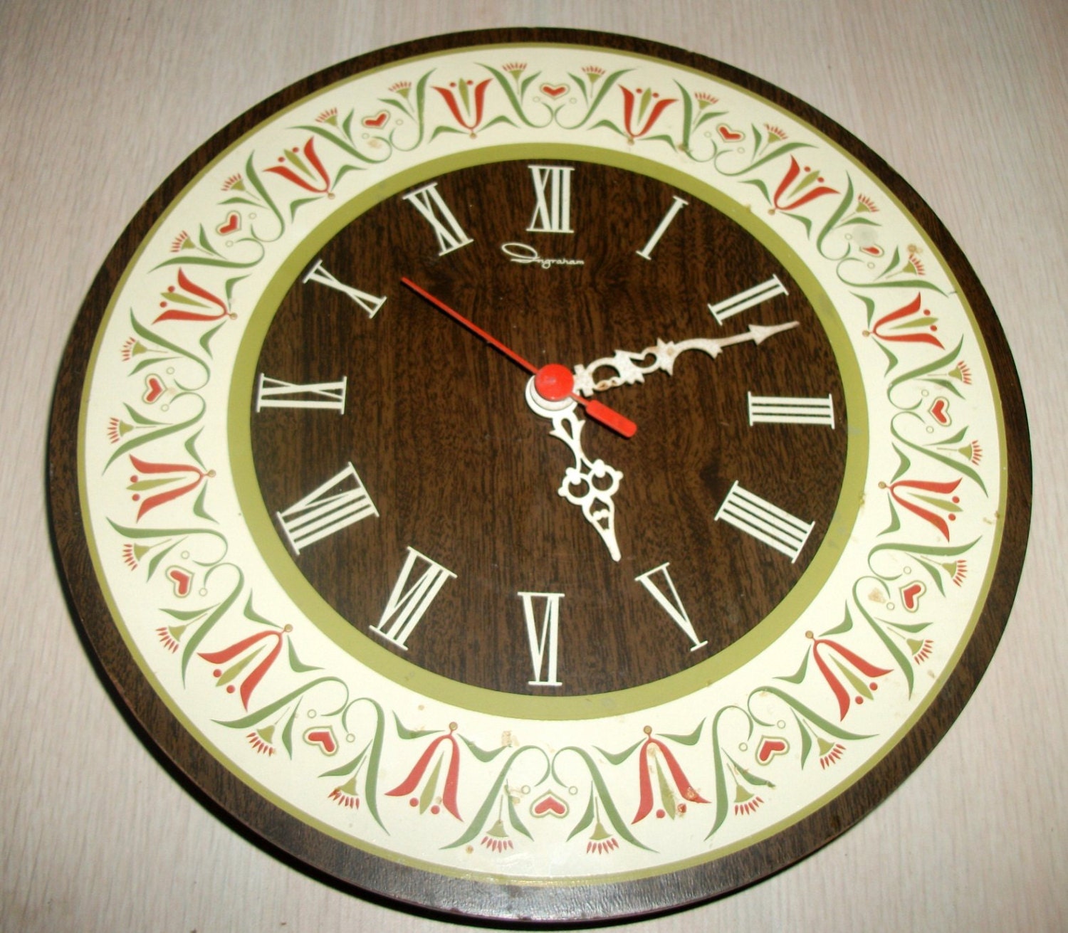 Vintage Ingraham Round Wall Clock