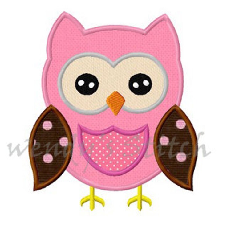 Owl applique machine embroidery design digital by WendysStitch