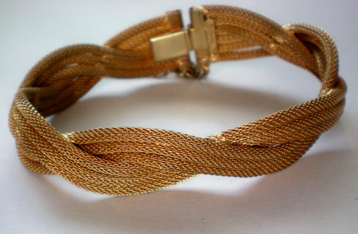 Francois Braided Rope Bracelet in Gold tone Mesh Metal 3456