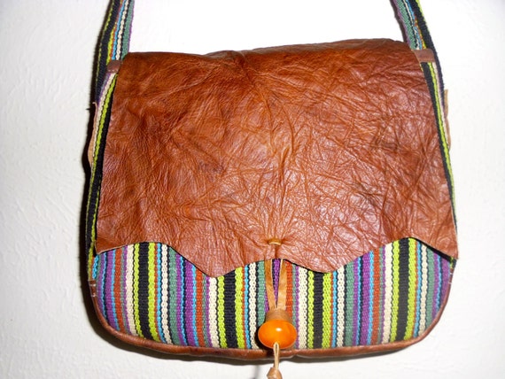 Beautiful Unique Tibetan Woven Fabric and Leather by LaDaisyCraft