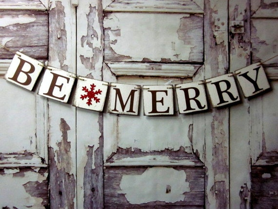 banner christmas rustic BannerChristmas decorationBE by MERRY Christmas