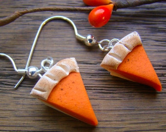 Pumpkin Pie earrings - Pumpkin earrings - Fall Earrings - Autumn Earrings - Thanksgiving earrings - miniature food earrings - mini pie